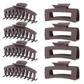 Brown Hair Clips for Women - 8 Pack 4.3 Inch Large Matte Banana Claw Clips for Women Thin Thick Curly Hair, Big Strong Hold jaw - color: Dark brown