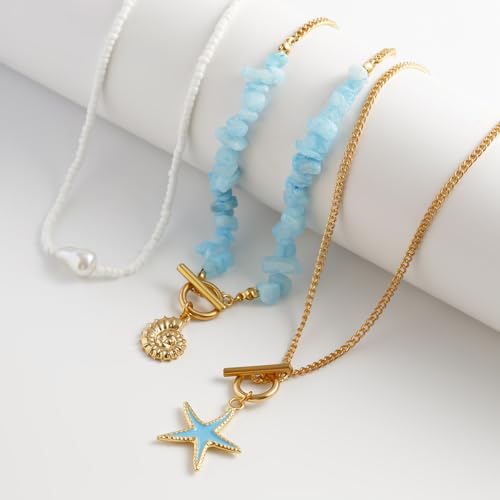 Western Necklaces Boho Layered Charm Necklace for Women Turquoise Beaded Choker Ox-head Pendant Necklace Western Jewelry for Women Cowgirl Accessories - color: Style