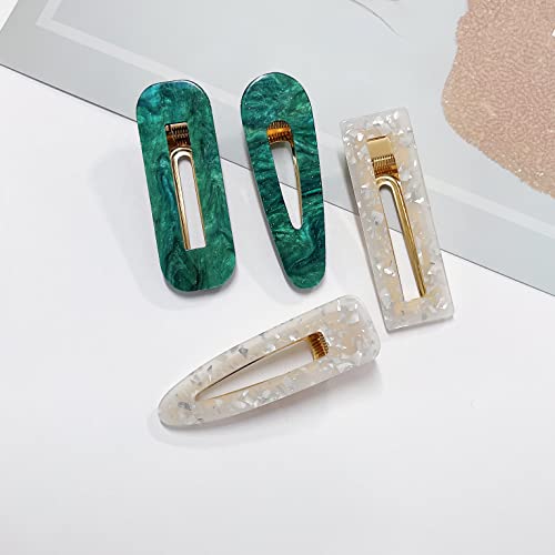 Parcce 12 Pieces Acrylic Resin Marble Hair Clips Set, Decorative Pearls Hair Barrettes Sweet Decorative Bobby Pins Hairpin Headwear Hair Accessories Headwear for Women and Girls…