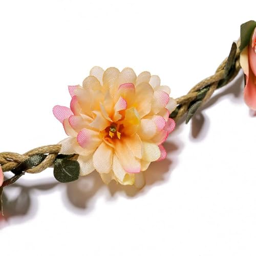 4 Pack Bohemian Flower Crowns - Adjustable Floral Headbands for Women, Bridesmaids Accessories with Silk Flowers for Weddings & Festivals