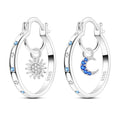 Parmuz 925 Sterling Silver Earrings Hoops for Women Ladies Simple Lightweight Twisted Medium Hoop Earrings With Cubic Zirconia Hypoallergenic Jewelry for Her - color: royal blue