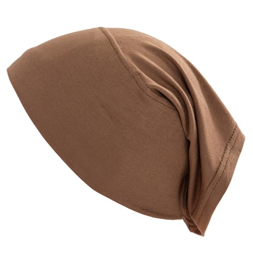 Women Under Scarf Hijab Cap Undercap Headwrap Scarf Stretch Tube Neck Cover - color: Brown