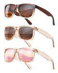 KALIYADI Womens-Sunglasses Polarized-Sunglasses for Women: Retro Trendy Sun Glasses With UV400 Protection for Driving Travel - color: Pink+clear Tea+gradual Tea