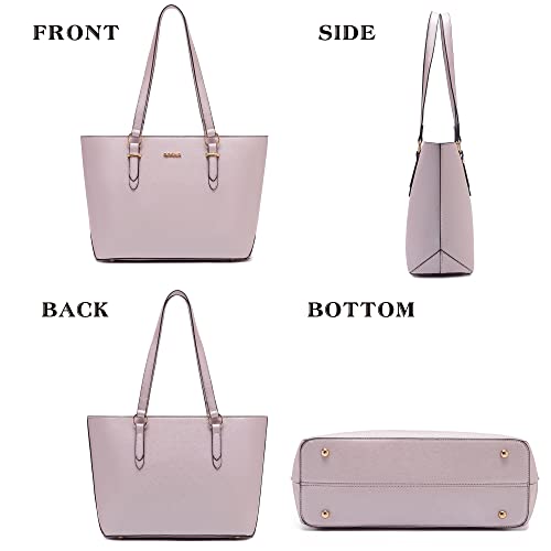 Purses And Wallets Set For Women Work Tote Satchel Handbags Shoulder Bag Top Handle Totes Purse With Matching Wallet - color: A112-3pcs/Set Lightpurple