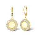 Disc Dangle Earrings for Women, 14K Gold Plated Flat Hypoallergenic Drop Earrings, Silver Classic Coin Leverback Earrings for Women Jewelry Gifts - color: B-14K Gold