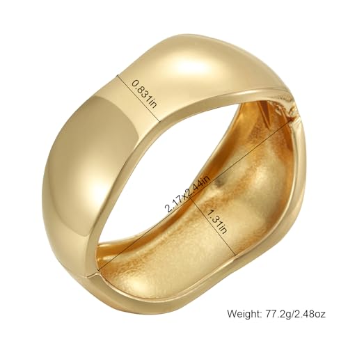 YMBYCM Gold Chunky Bangle Bracelets for Women Trendy Wide Chunky Cuff Bracelets Wrap Bracelet - style: D-G