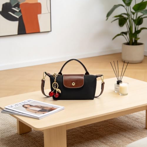 Dreubea Womens Chic Mini Bag Convertible Crossbody & Top-Handle Handbag for Everyday Elegance - color: Black