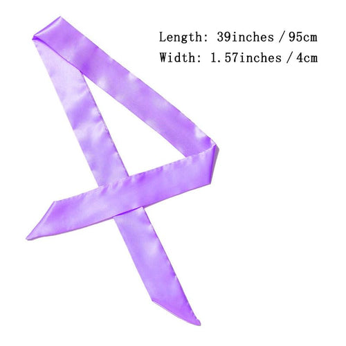 10 Pcs Long Thin Small Skinny Scarf Satin Neck Tie Ribbon Choker for Women Girls - color: Light Purple