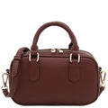 FashionPuzzle Mini PU Leather Satchel Purse Top Handle Crossbody Bag - color: Coffee
