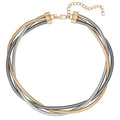 Chunky Gold Collar Choker Statement Necklace for Women Trendy | Gold Plated Layered Twist Flat Thick Snake Herringbone Chain African Torque Necklace Prom Boho Necklaces Party Jewelry Gift - style: 3 Twisted Chain/Gold&Silver