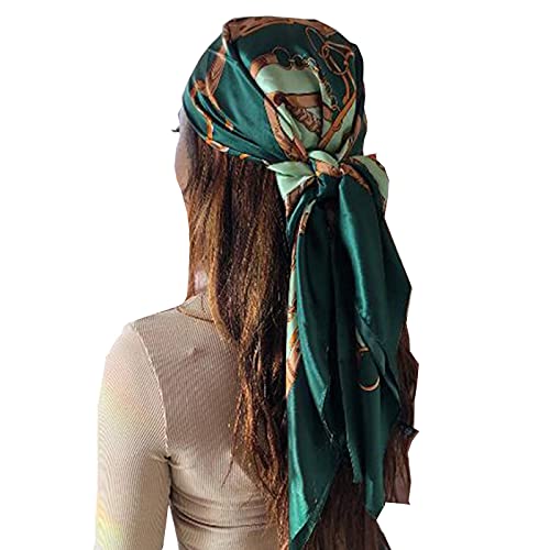 Headscarf Large Square Women Scarf 35" Fashion Scarves Silk Feeling Hairscarf - color: A106