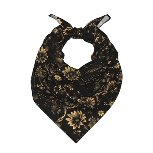 Head Scarf Hair Neck Scarves for Women Fashion Silk Satin Purse Bag Scarfs Handbags Bandana Neckerchief - color: Black Gold Flowers Floral