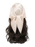 SweatyRocks Women's Printed Satin Hair Scarf Neckerchief Square Scarf Bandanas Head Wraps - color: Apricot Paisley