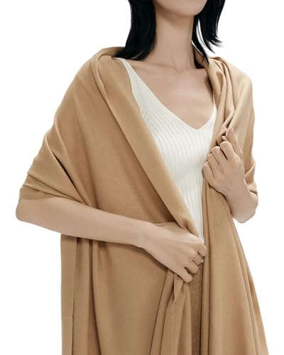 maamgic Women's Winter Scarf Soft Warm Scarf for Women Cozy Shawl Wraps for Women Lightweight Pashmina Style Wrap - color: Solid Camel/Tan