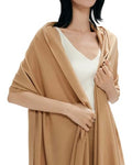 maamgic Women's Winter Scarf Soft Warm Scarf for Women Cozy Shawl Wraps for Women Lightweight Pashmina Style Wrap - color: Solid Camel/Tan