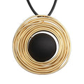 Bohemian Women's Leather Long Pendant Necklace Sweater necklace Adjustable Retro Woven Handmade Jewelry - color: Black round ball