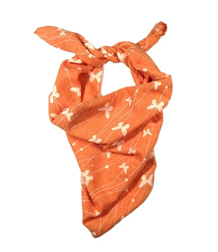 Shanlin Unisex Cotton Square Bandanas Scarves 24x24 - color: Butterflies-orange