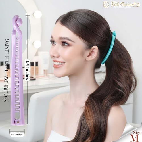 RC ROCHE 6 Pcs Banana Hair Clip Thin Hair Fine Ponytail Maker No Slip Small Claw for Women Secure Grip Jaw Clamp Cute Strong, Medium Pastel - color: Pastel