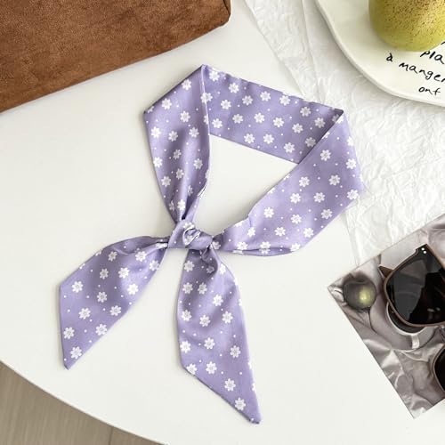 4 Pack Purse Scarf Handbags For Women,Boho Scarrves for Bag Hair Accessories Handle Fashion Lightweight - color: Purple
