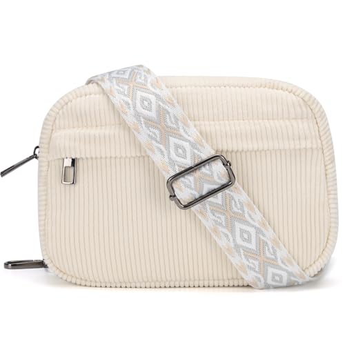 MAXTOP Small Crossbody Bags for Women Belt Bag Fanny Pack with Adjustable Strap - color: Corduroy Beige, style: Small Crossbody Bag