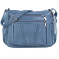 ELDA Crossbody Bags For Women Pocketbooks Soft PU Leather Purses and Handbags Multi Pocket Shoulder Bag - color: Blue
