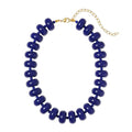 Multi-Color Chunky Beaded Necklace for Women, Vibrant Acrylic Candy Bead Choker Necklace with Adjustable Stainless Steel Clasp, Summer Statement Jewelry for Festivals - color: Blue