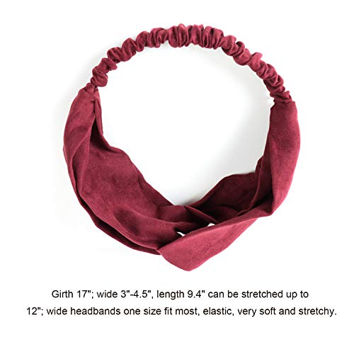 DRESHOW 10 Pack Boho Headbands for Women Girls Elastic Back Criss Cross Hair Band Twisted Head Wrap Solid Hair Accessories - color: 10 Pack B