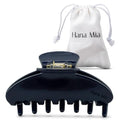 Luxury Navy Claw Clip for Women | Our Large 4 Inch Hair Clip Creates Beautiful Half Ups, Secure Updos & Chic Every Day Styles | Premium Acetate Claw with Secure Hold & Snag Free Teeth for Easy Styling - color: Navy