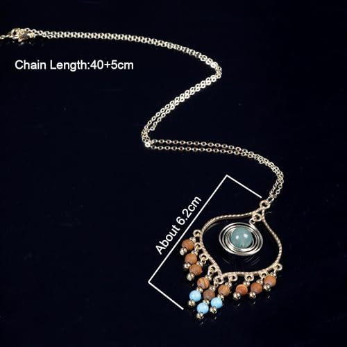 Bohemian Long Tassel Turquoise Beads Water Drop Dangle Earrings For Women Vintage Sbb Copper Coil Necklace Mujer Exaggerated Earring - color: Style 4