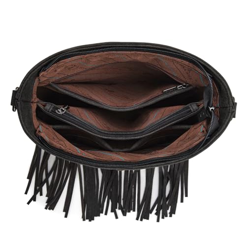 Montana West Western Crossbody Bag Purse for Women - color: Black