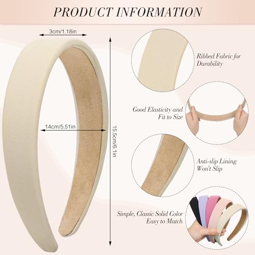 obeoby Cute Pink Headbands, 5Pcs Non Slip Wide Headband Hair Accessories Teen Girls Trendy Stuff Gifts - color: Pink Series
