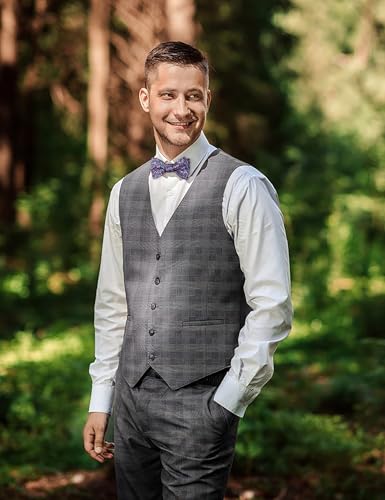 Alizeal Mens 2pcs Classic Floral Pattern Self-tied Bow Tie and Handkerchief Set - color: 045-navy/ Blue/ Pink