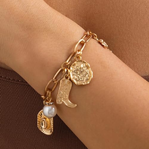 Long tiantian Western Turquoise Beaded Bracelet Set for Women Stackable Cowgirl Bracelets Boho Concho Jewelry Country Concert Rodeo Outfit Accessories Gifts - color: B2:western bracelets