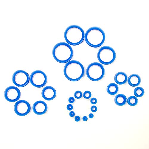 WBRWP 20/28pcs Ear Stretching kit Set: Hollow Hard/Soft Silicone Plugs and Tunnels Ear Expander Gauges Stretcher Body Piercing Jewelry - style: 28pcs Thin/Blue