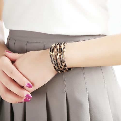 Long tiantian Boho Leather Wrap Bracelets Western Bracelets for Women Stackable Starfish Crystal Pearl Turquoise Leather Bracelet With Clasp Jewelry Gifts Boho Dresses - color: B10:WHITE Bracelet
