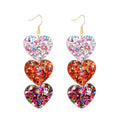Colorful Shiny Love Heart Dangle Earrings Handmade Lightweight Glitter Acrylic Heart Shaped Hoop Earrings for Women Lovers Valentine's Day Mothers Day Party Jewelry Gifts - style: StyleE