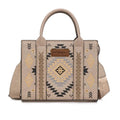 Wrangler Tote Bag for Women Western Purse and Aztec Satchel Handbag - color: Aztec Light Khaki