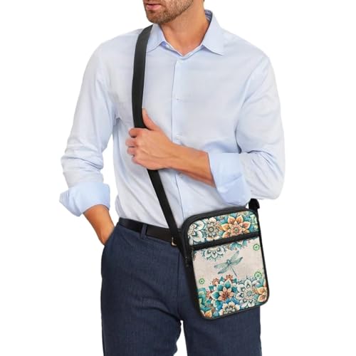 Womens Crossbody Bag Cell Phone Purse Wallet Small Shoulder Handbag for Workout Travel Gym - color: Boho Dragonfly