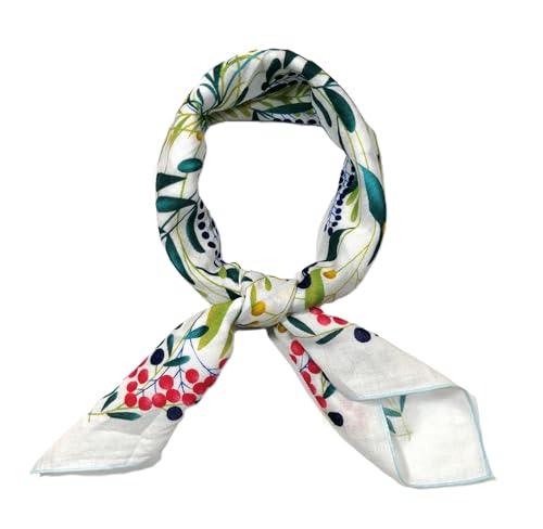 Shanlin Unisex Floral Cotton Square Scarf Bandanas 22x22 inch - color: Holly