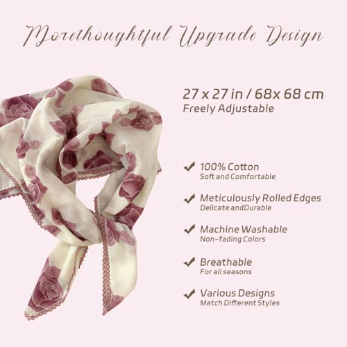 Cotton Bandana,Large Bandanas for Women,Head Coverings for Women,Head Scarf Handkerchief, Square Headband 27" x 27" - color: 27-19-rose-purple