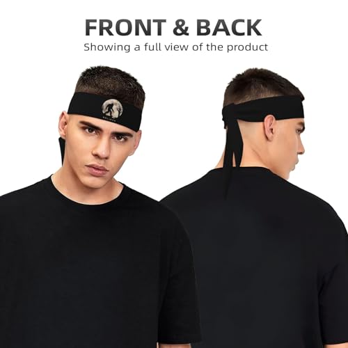 Sports Head Tie Westie Dogs Beach Summer Tropical Tie Sweatband Headband Men Women Elastic Bandana Adjustable Non-Slip Moisture Wicking for Running Football Yoga Workout Athletic Hair Ninja Head Band - color: Funny Bigfoot Sasquatch Full Moon