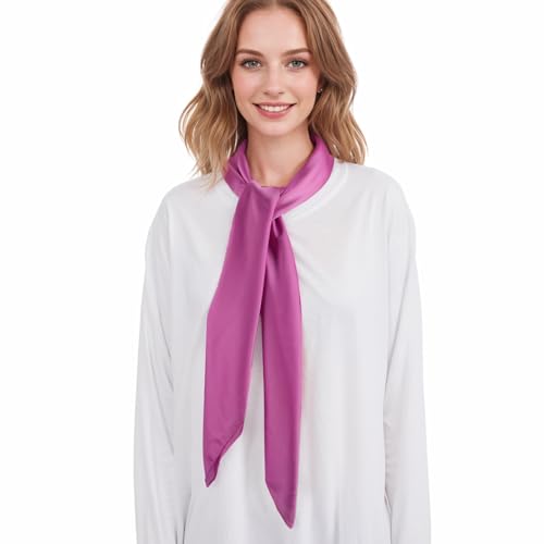 RIIQIICHY 35 Inch Head Scarf for Women Hair Scarf Like Silk Scarf Square Scarf Bandanas for Women - color: Rose