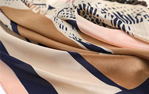 ANDANTINO 100% Mulberry Silk Scarf -21” Square Neckerchief with Gift Packed - color: Horse-navy&orange