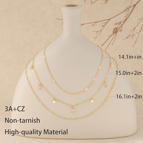 Layered Necklaces For Women,Dainty Gold Plated Necklace Stack Prom Layering Necklaces For Women Trendy Chain Cross Choker Necklace Set Fashion Accessories - color: 3set-2