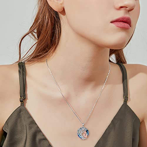 YFN Tree of Life Necklace Sterling Silver Crystal Jewelry Graduation Birthday Gifts for Women - color: Book