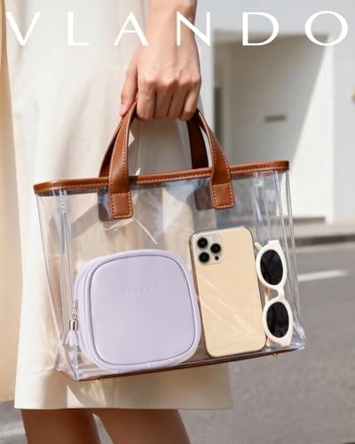 VLANDO Mini Makeup Bag, Small Makeup Bag for Purse with Slip-in Pockets, Portable Travel Toiletry Bag with Zipper, Waterproof Travel Essentials for Women-Mist Purple - color: Mist Purple