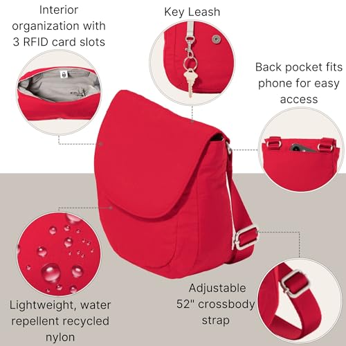 Baggallini Swift Flap Mini Crossbody - color: B- Lite Scarlet Red