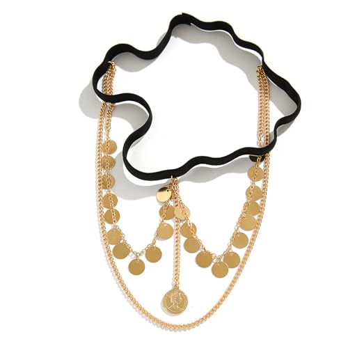 Multi-Layered Thigh Chains Jewelry, Bikini Elastic Tassel Leg Chain, Summer Beach Body Chain, Simple Metal Thigh Body Chain for Women - color: Thigh jewelry-gold