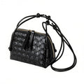 JYG Woven Crossbody Bags for Women PU Leather Handwoven Shoulder Bag Mini Satchel Purses with Adjustable Strap 2026 - color: Black