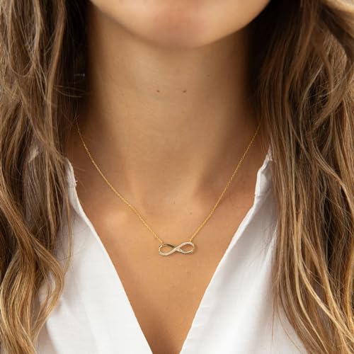 LLWOM Gold Necklace for Women-14k Gold Plated Infinity Necklace Star Of David Necklace Evil Eye Cross Pendants Heart Dainty Gold Necklace For Women - color: Gold, style: CZ Infinity Gold